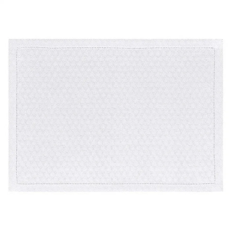 Portofino Geo White Placemat 20" x 14"