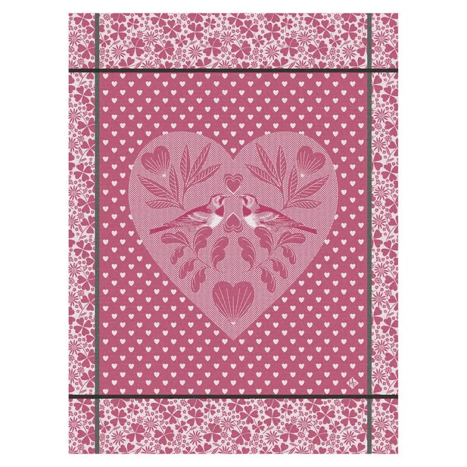 Amour Pink Tea Towel 24" x 31"