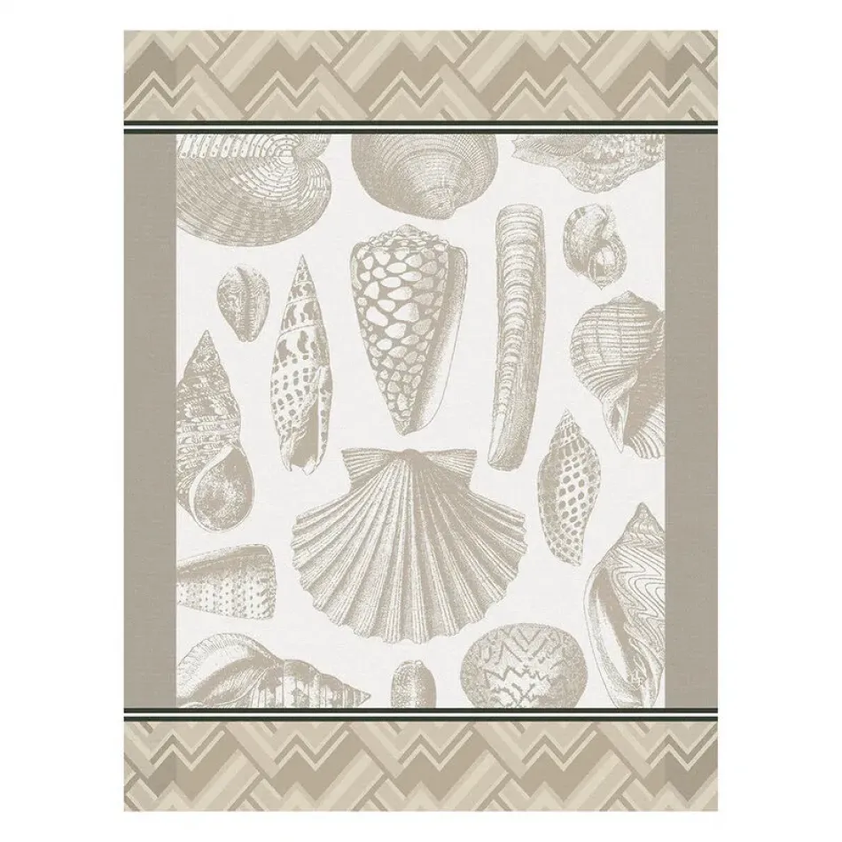 Coquillages Beige Tea Towel 24" x 31"