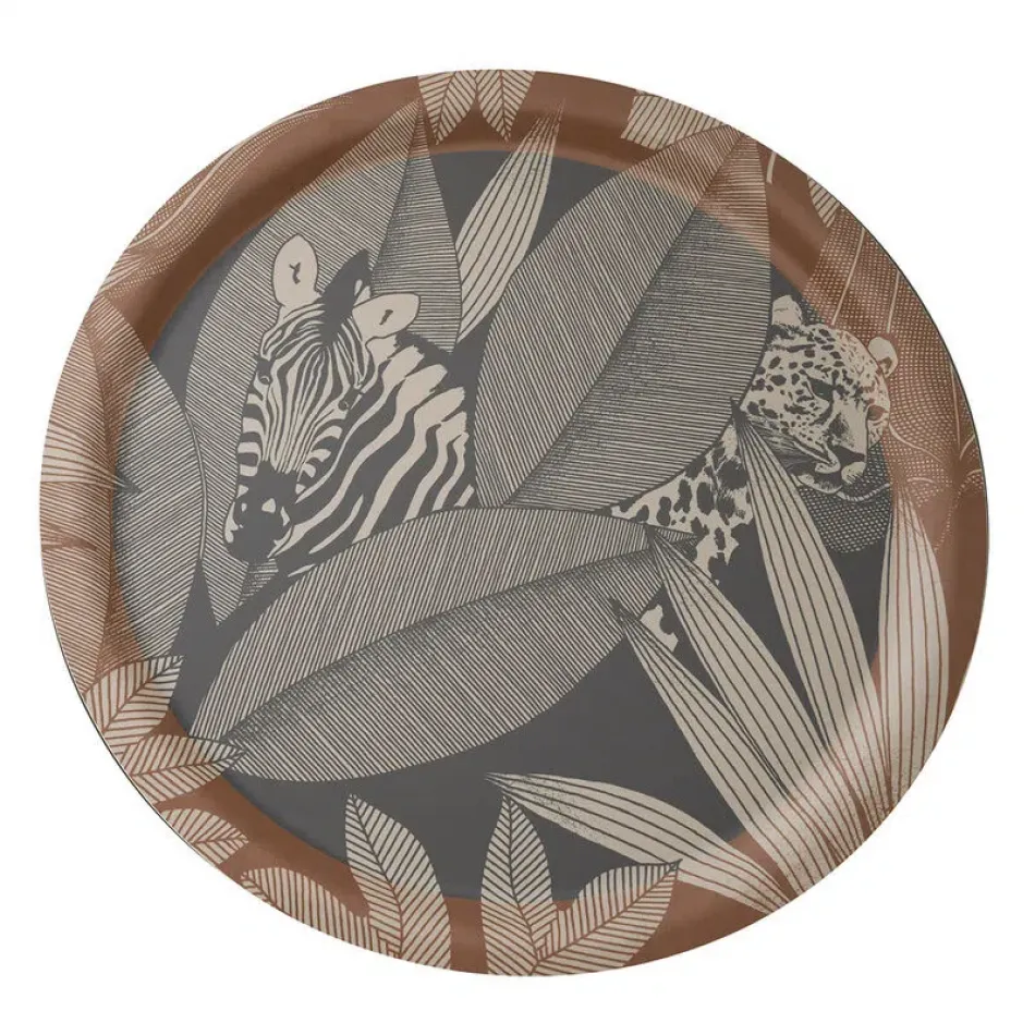 Nature Sauvage Grey Tray Round 19"