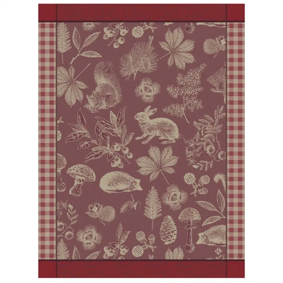 Dans Les Bois Tableau Red Tea Towel 24" x 31"