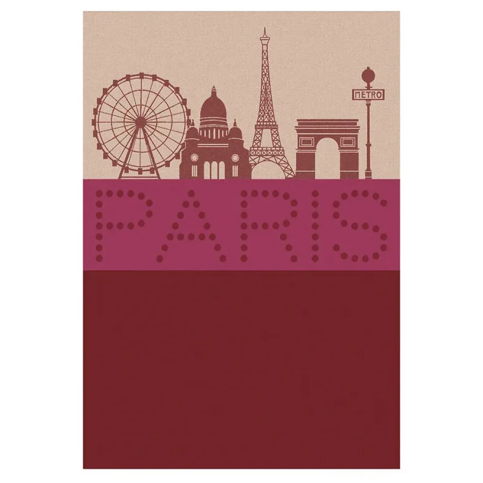 Paris Lumiere Red Tea Towel 28" x 20"