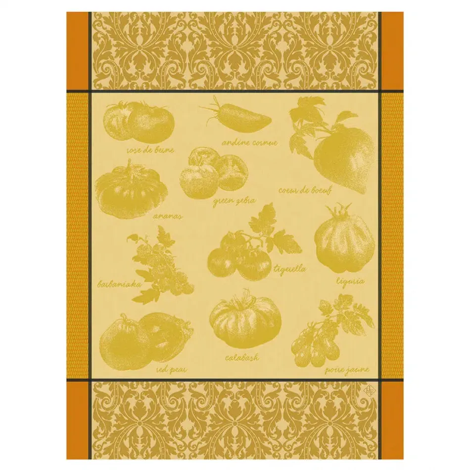 Tomates Etc Yellow Tea Towel 24" x 31"