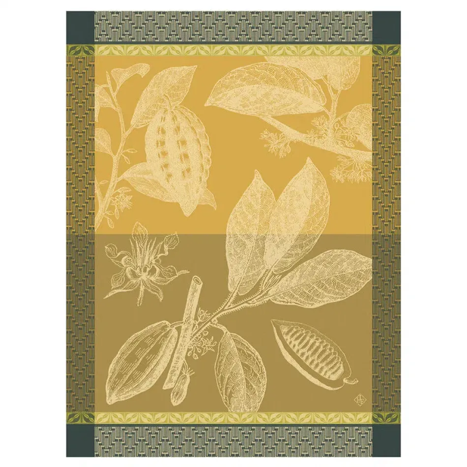 Chocolats Fève Yellow Tea Towel 24" x 31"