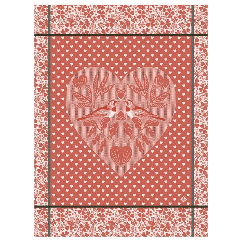 Amour Red Tea Towel 24" x 31"