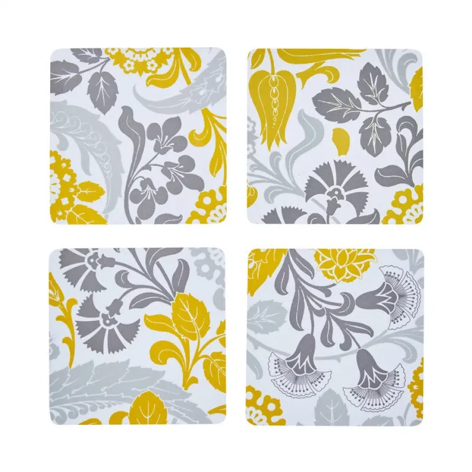 Voyage Iconique Grey Set Of 4 Coasters 3" x 3"