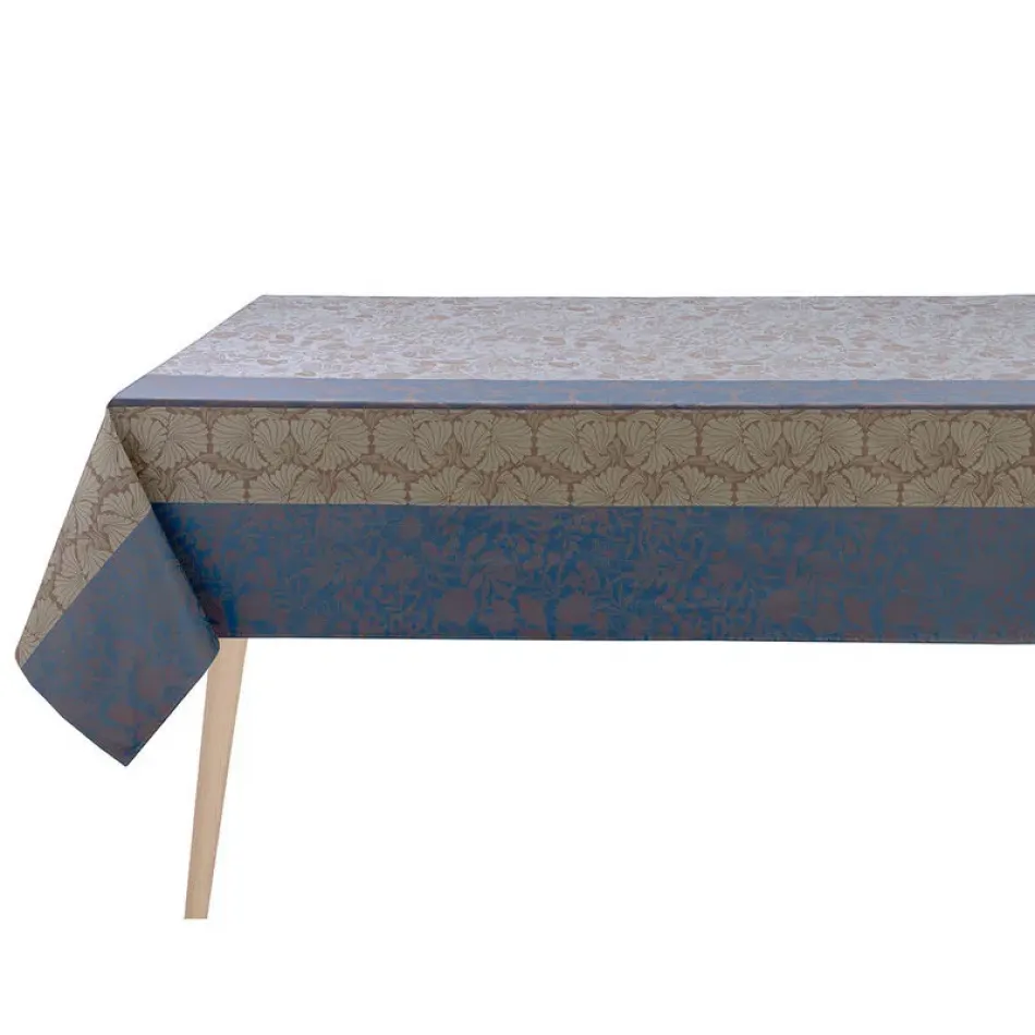 Cottage Blue Coated Tablecloth 59" x 102"