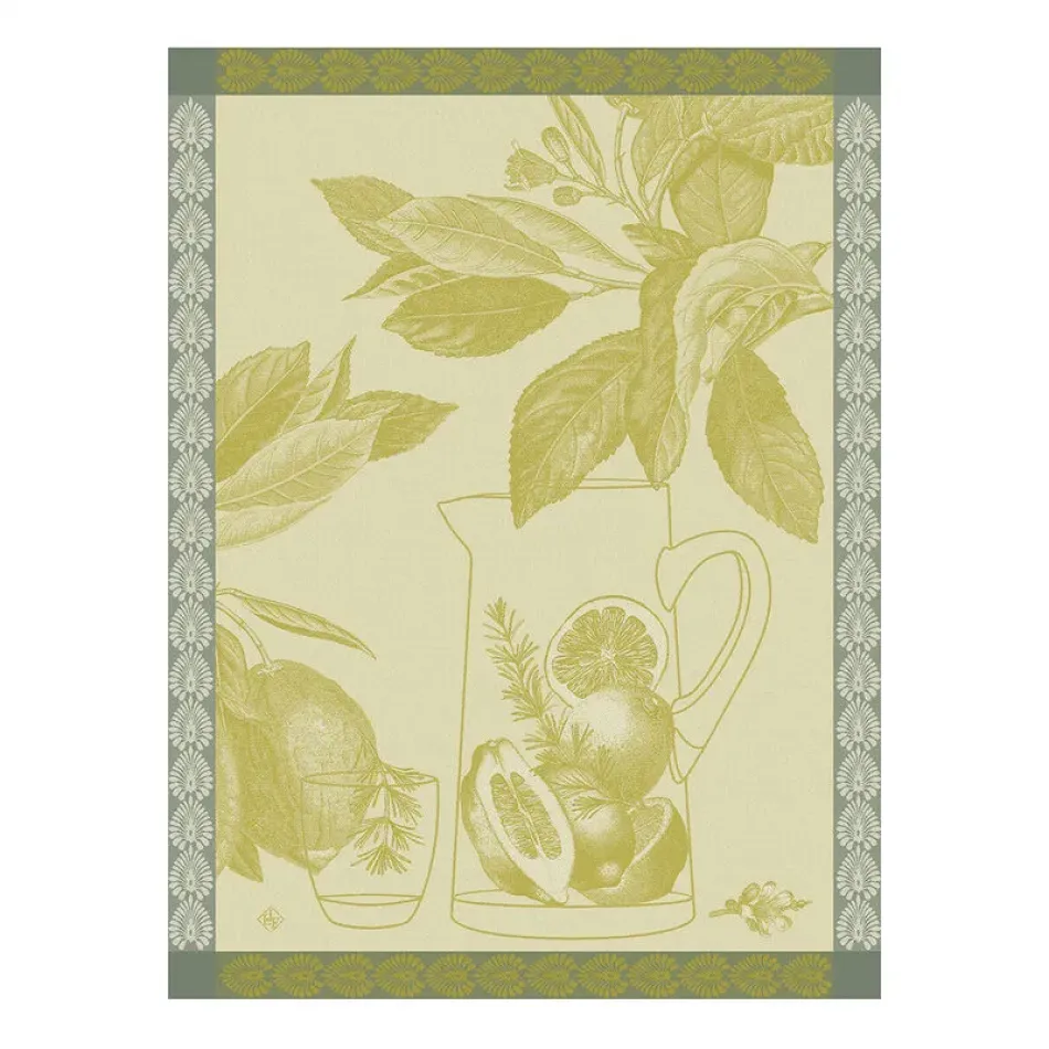 Eaux De Citrons Yellow Tea Towel 24" x 31"