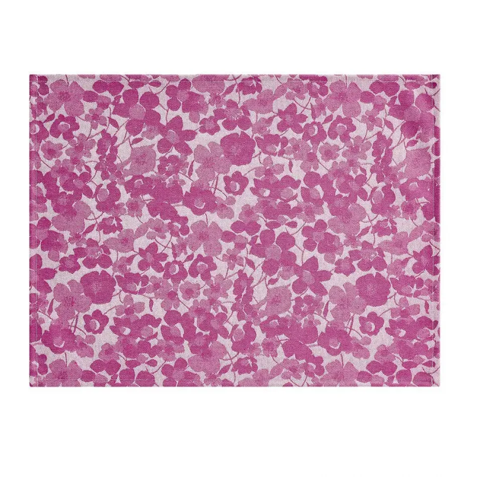 A La Carte Mille-Fleurs Pink Coated Placemat 19" x 14"