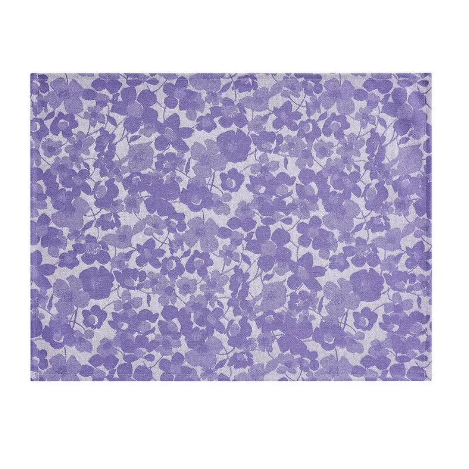 A La Carte Mille-Fleurs Purple Coated Placemat 19" x 14"