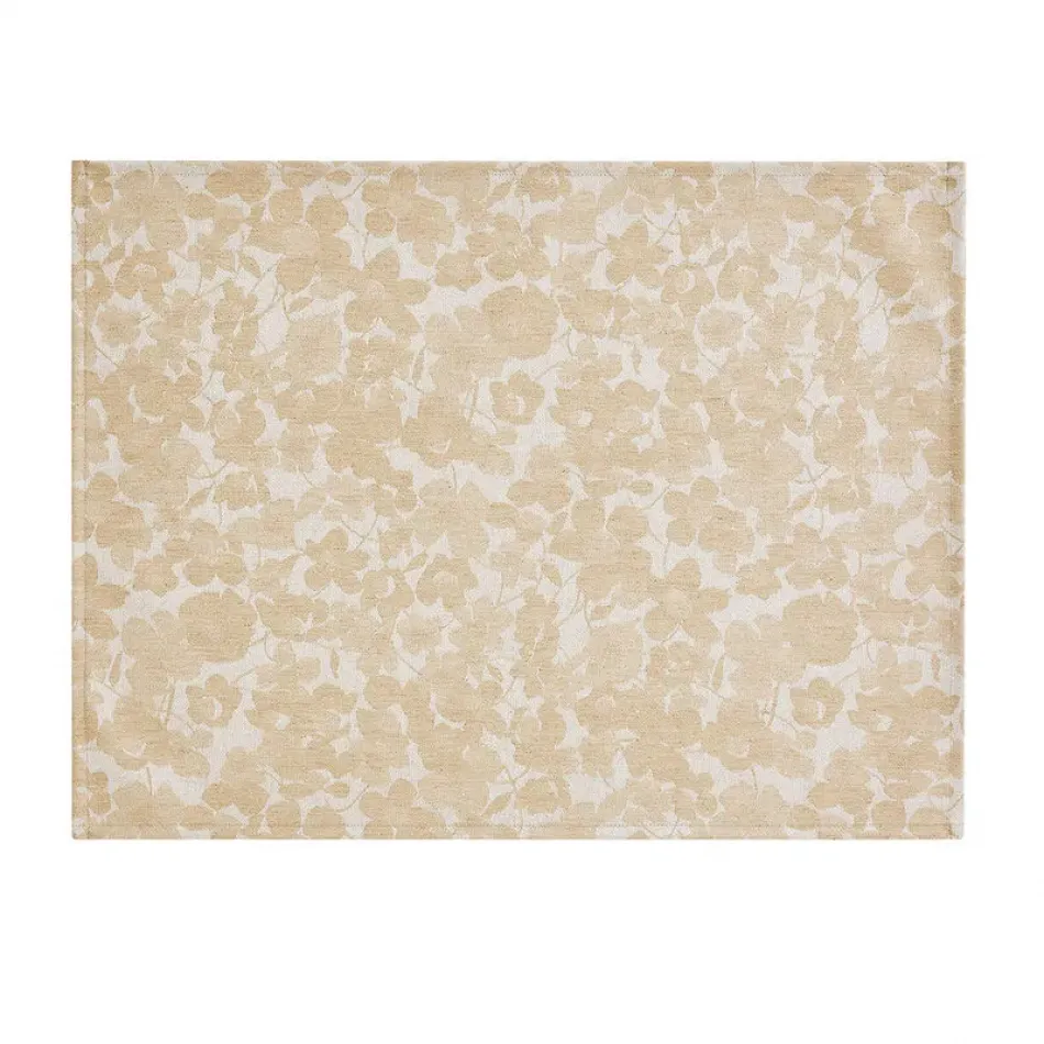 A La Carte Mille-Fleurs Beige Coated Placemat 19" x 14"