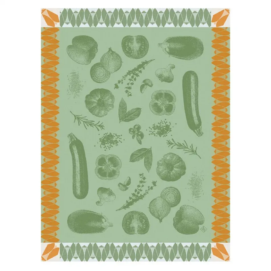 Ratatouille Green Tea Towel 24" x 31"