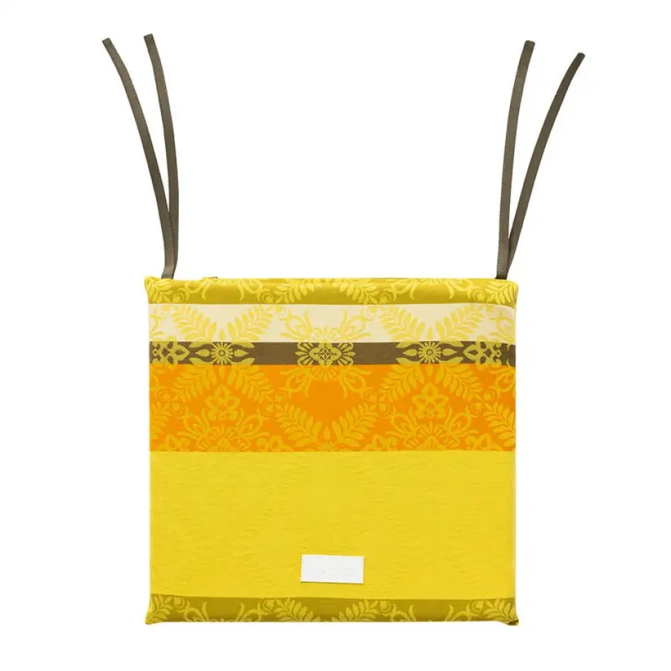 Mumbai Yellow Chair Cushion 16" x 16" 100% Cotton