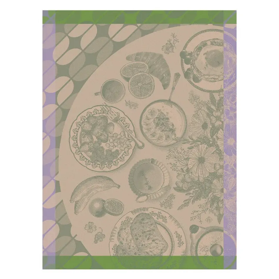 Brunch Gourmand Green Tea Towel 24" x 31"