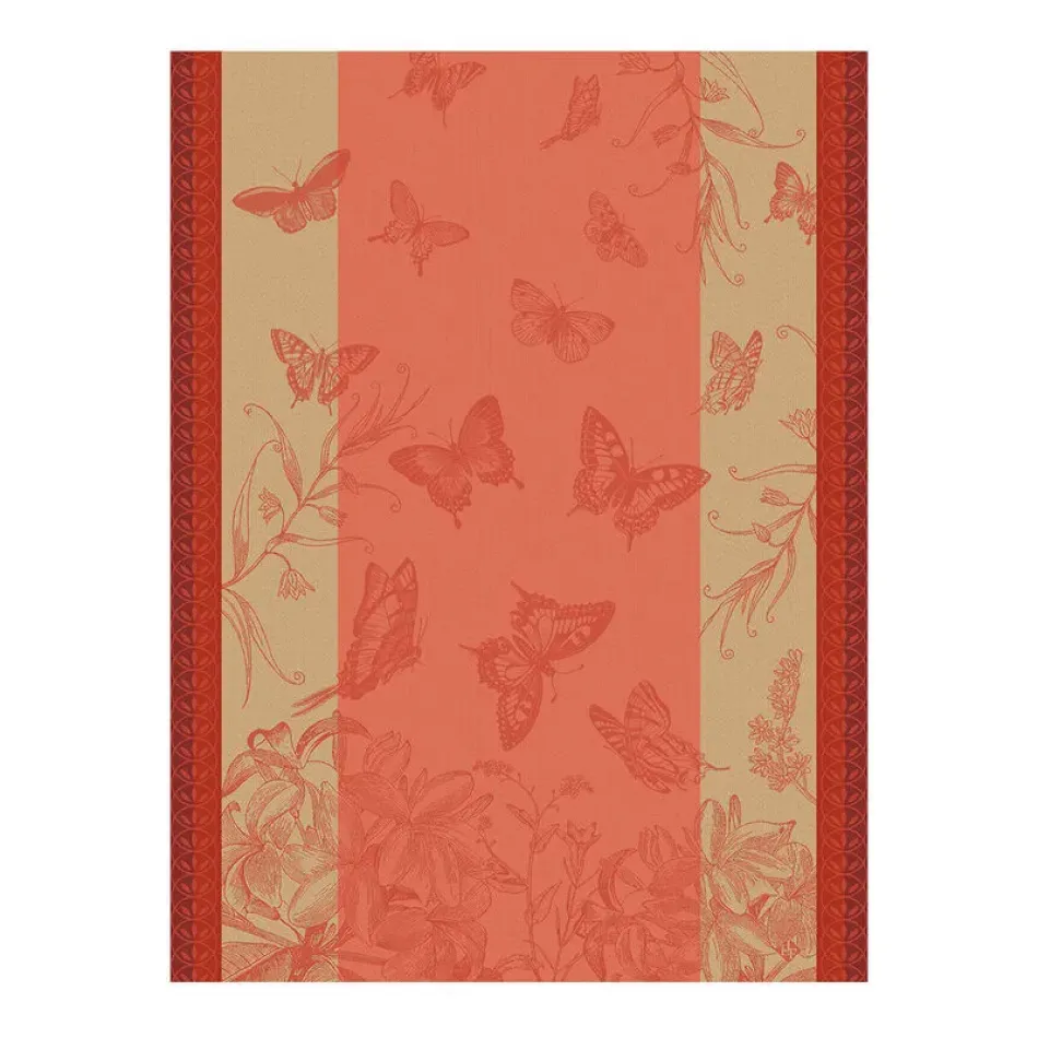 Jardin Des Papillons Pink Tea Towel 24" x 31"