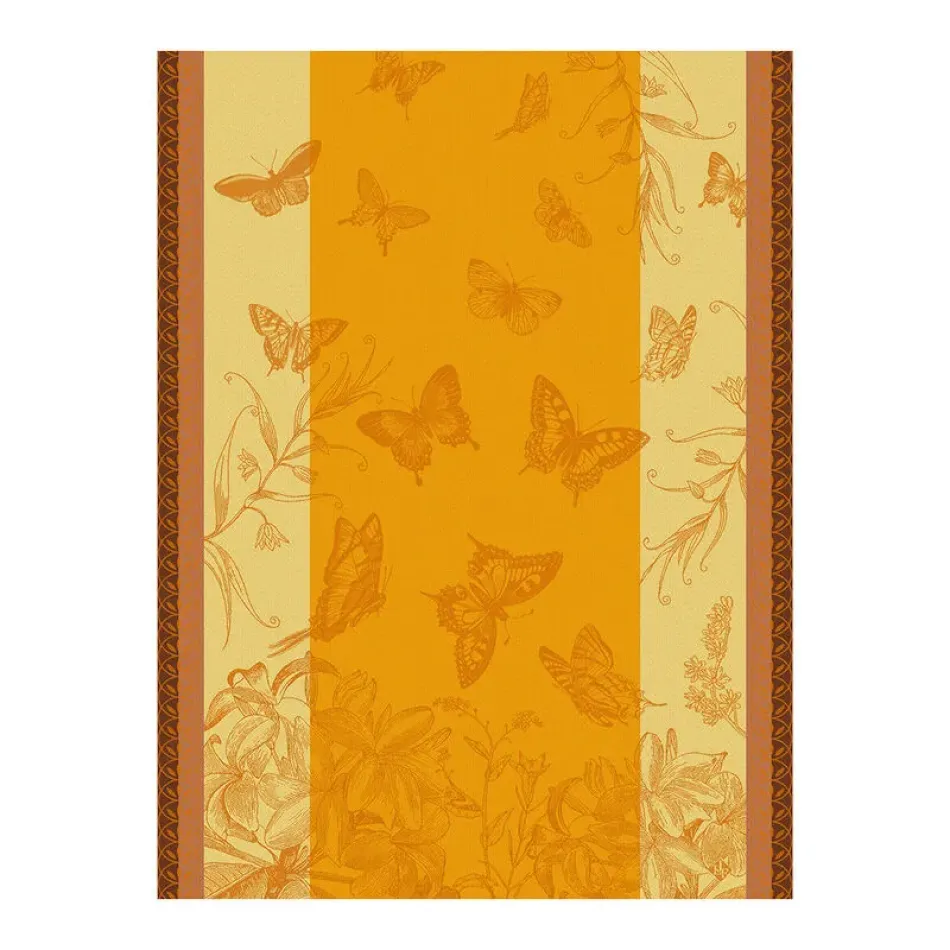 Jardin Des Papillons Orange Tea Towel 24" x 31"