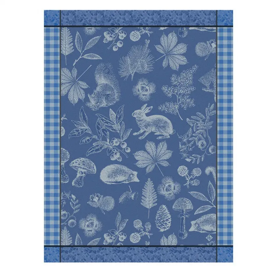 Dans Les Bois Tableau Blue Tea Towel 24" x 31"