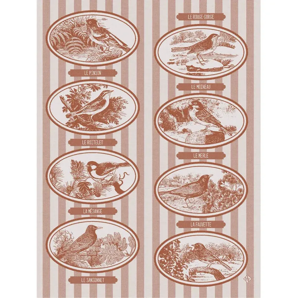 Mélodies Brown Tea Towel 24" x 31"