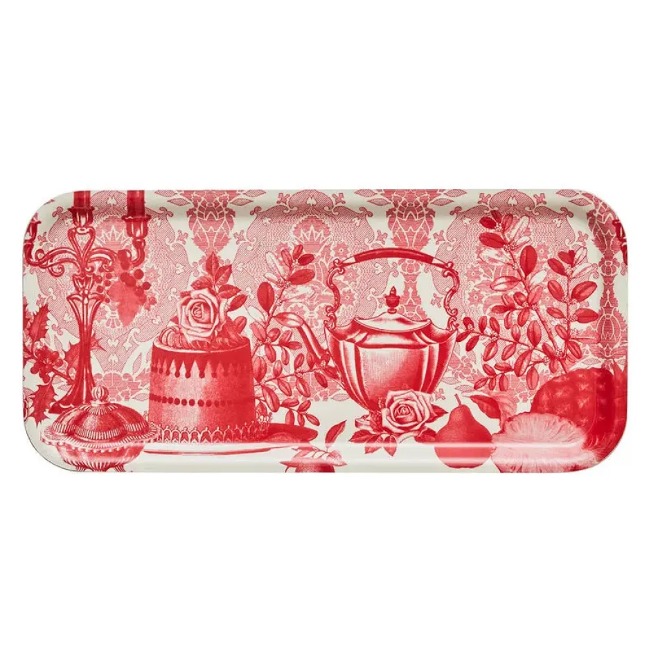 Festin Red Tray 13'' X 6" Wood