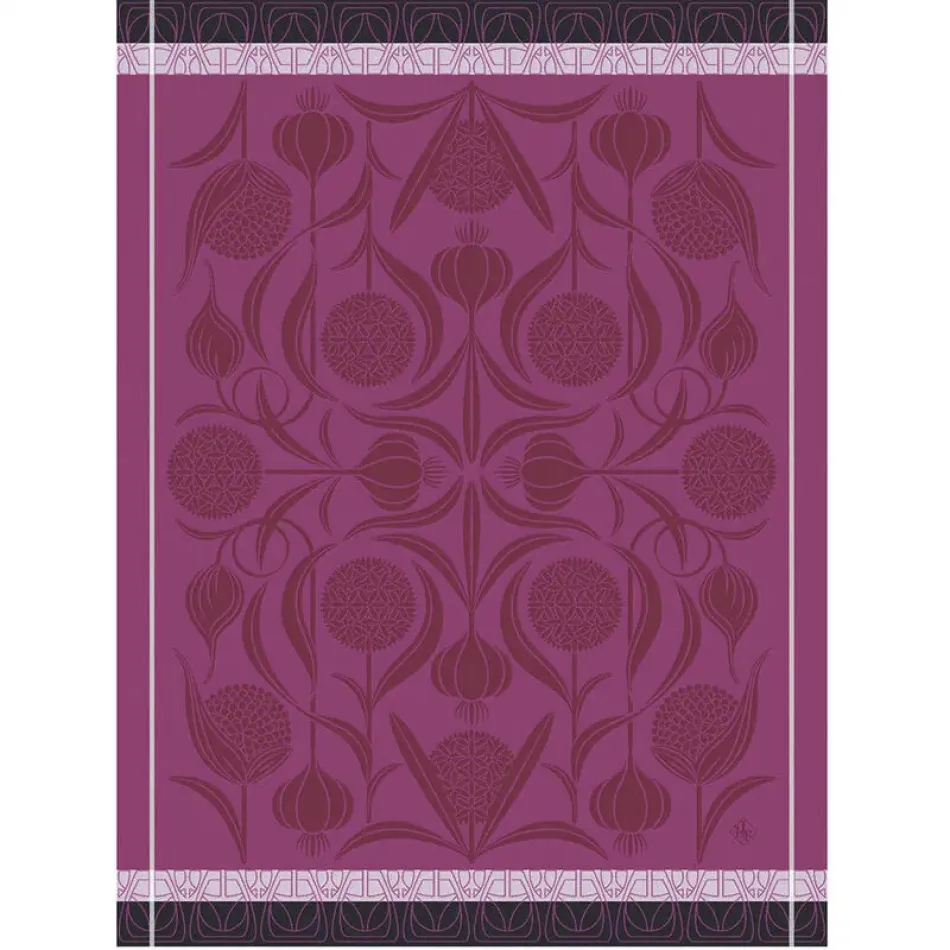 L'Ail Purple Tea Towel 24" x 31" 100% Cotton