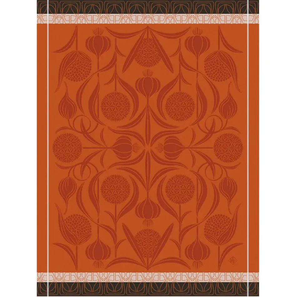 L'Ail Orange Tea Towel 24" x 31" 100% Cotton