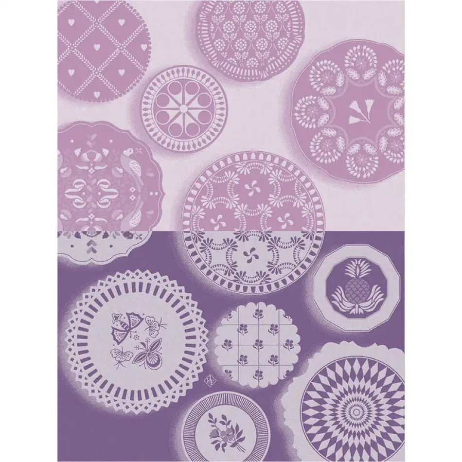 Faïence Purple Tea Towel 24" x 31" 100% Cotton