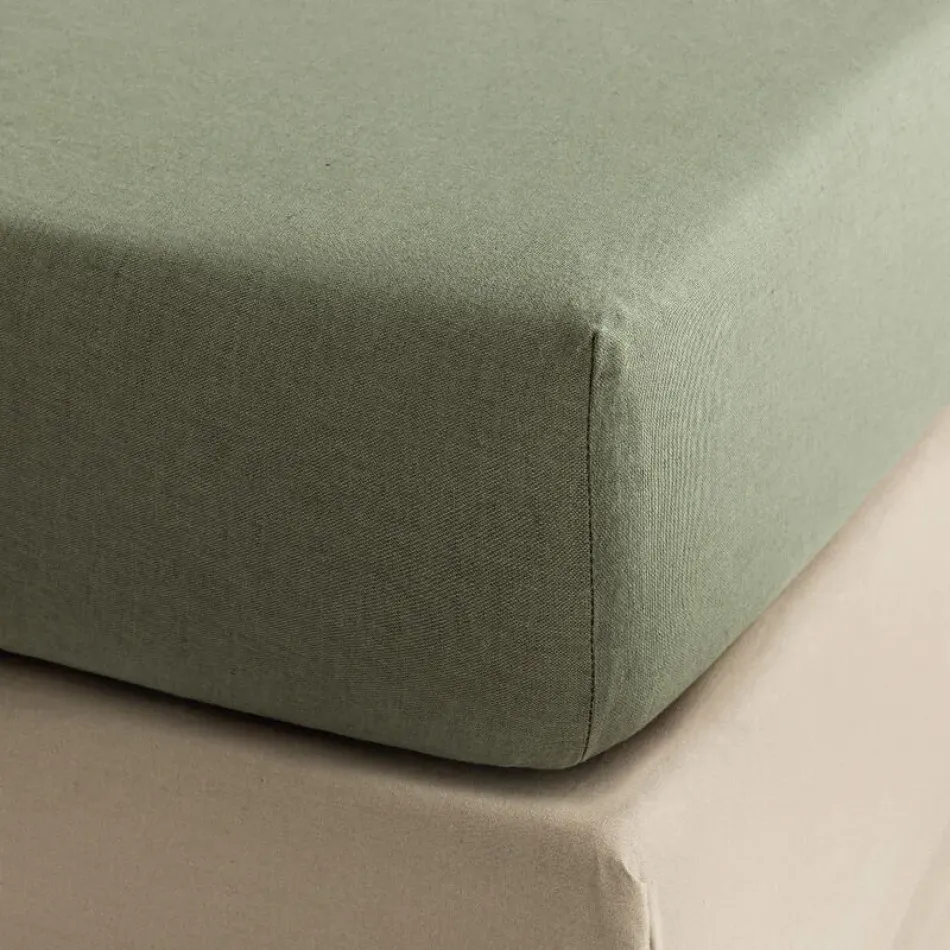 Nuances Green Fitted Sheet Queen 60" X 80" X 17"