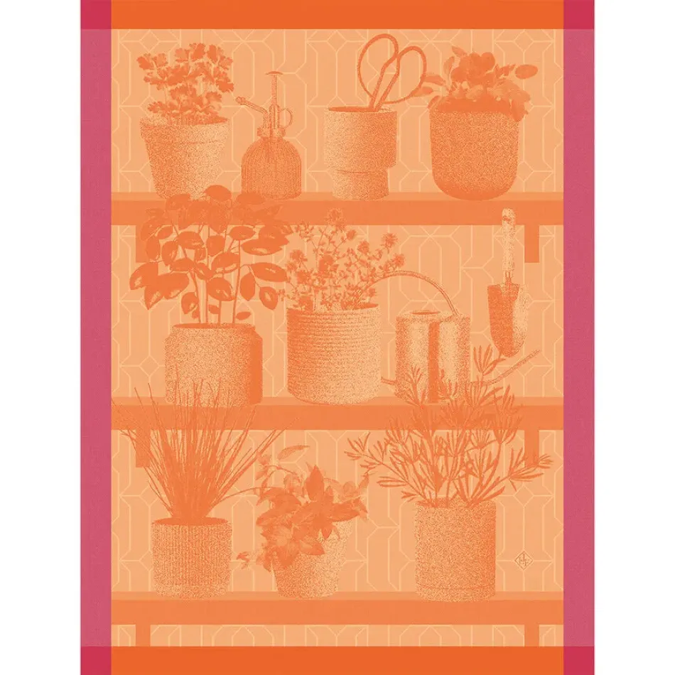 Herbes Fraîches Orange Tea Towel 24" x 31"