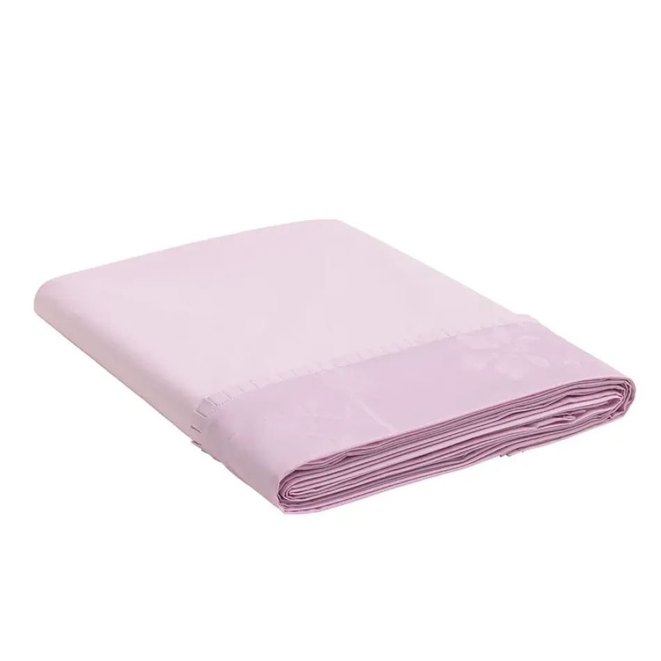 Pois De Senteur Pink Flat Sheets 114" X 118" King