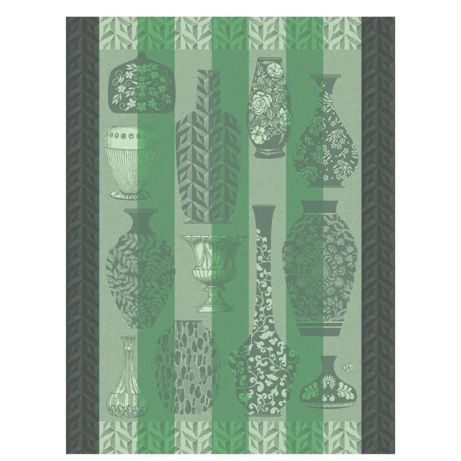 Poteries Green Tea Towel 24" x 31"