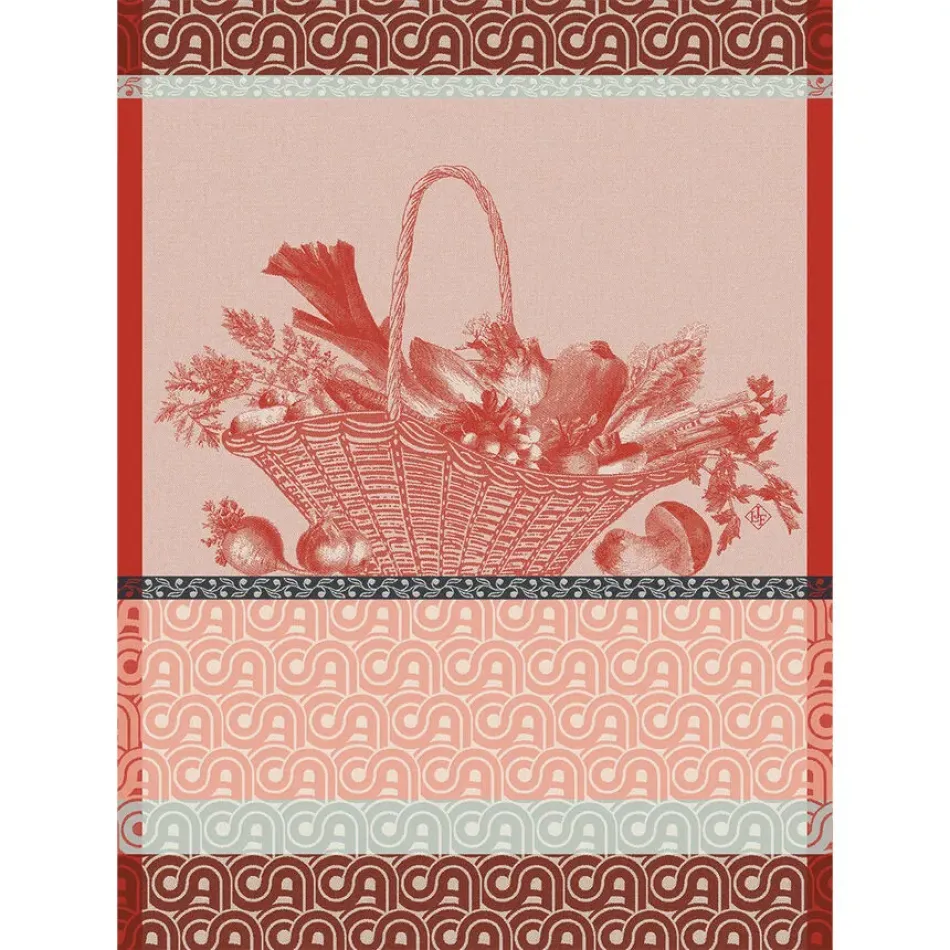 Potager D'Hiver Red Tea Towel 24" x 31"
