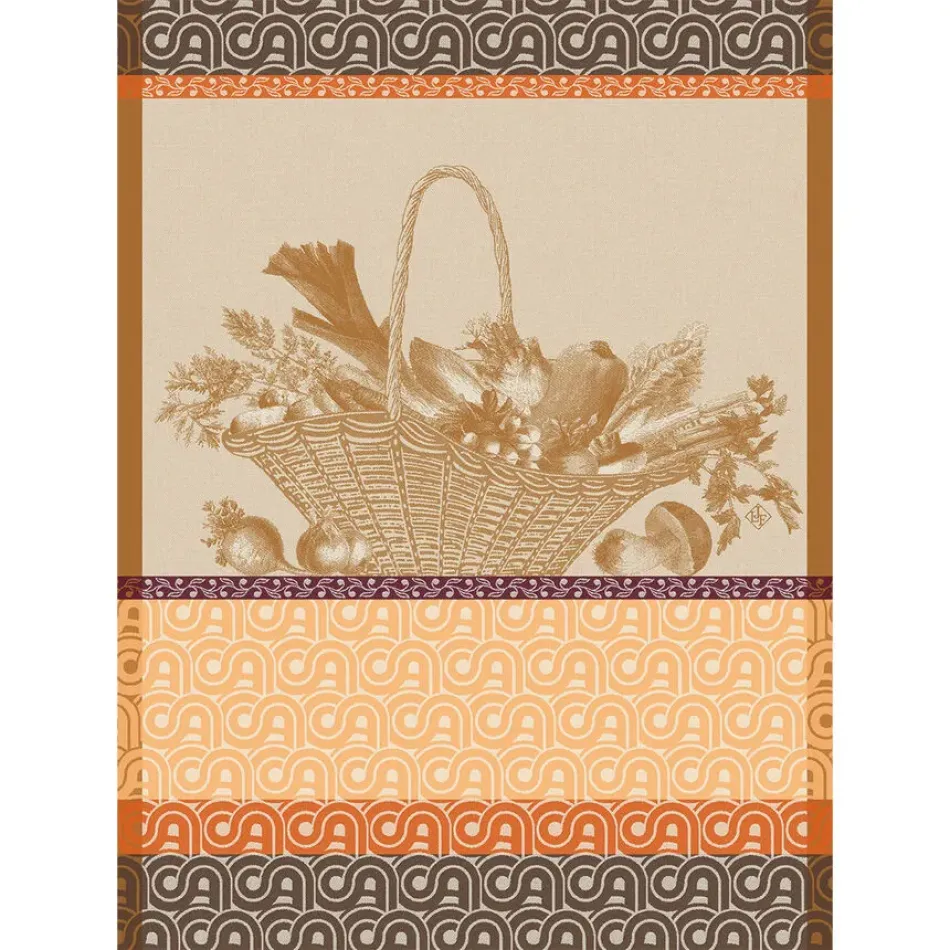 Potager D'Hiver Orange Tea Towel 24" x 31"