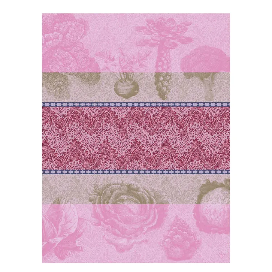 Jardin Des Choux Pink Tea Towel 24" x 31"