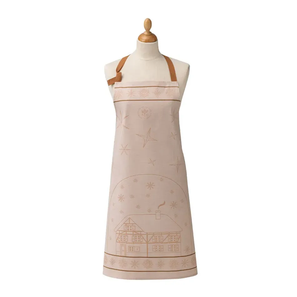 Noël Au Chalet Beige Apron 35" x 35"