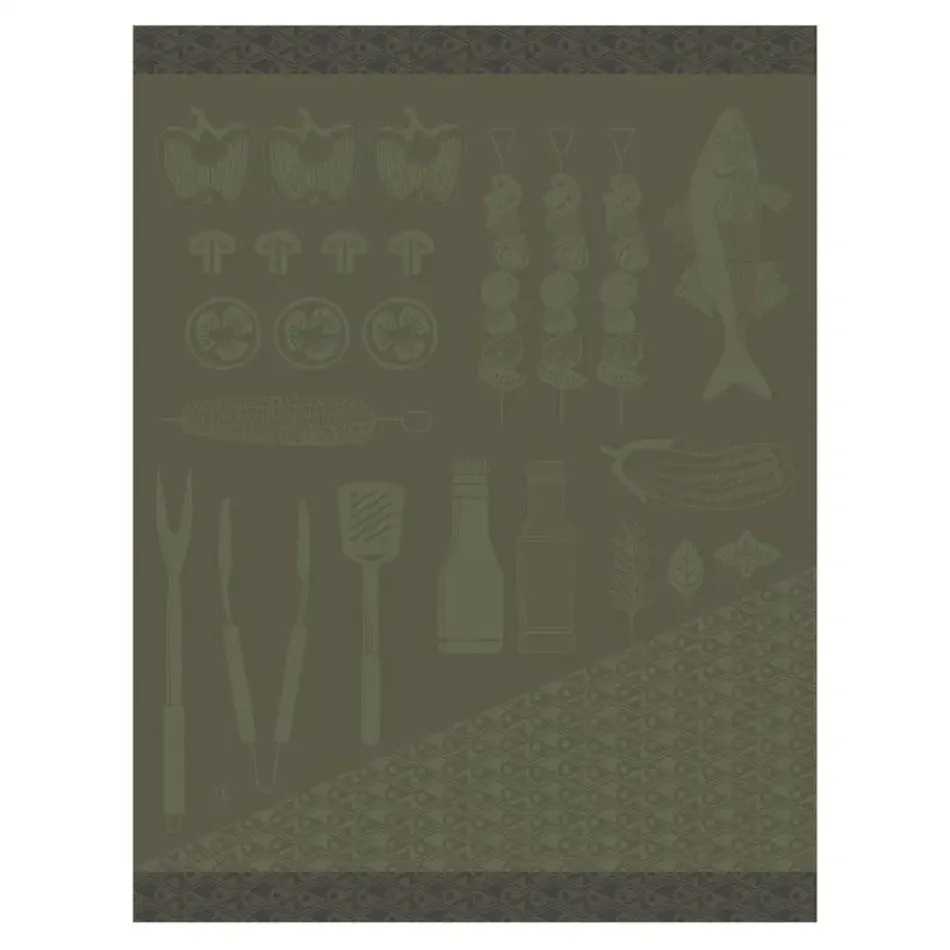 Braise Green Tea Towel 24" x 31"