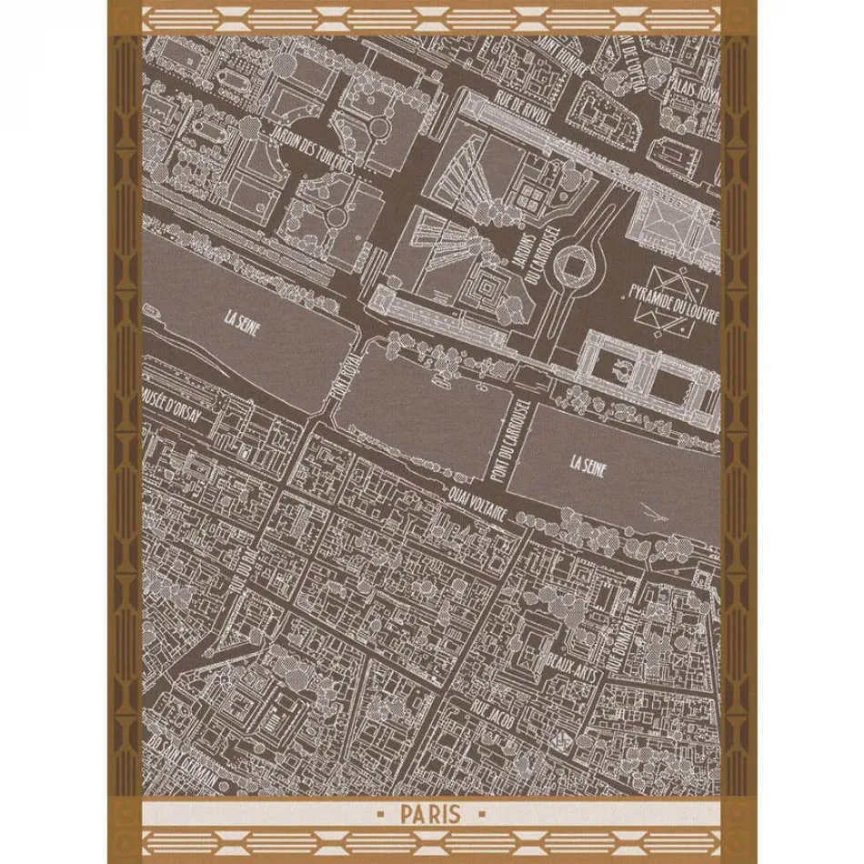 A Vol D'Oiseau Brown Tea Towel 24" x 31"