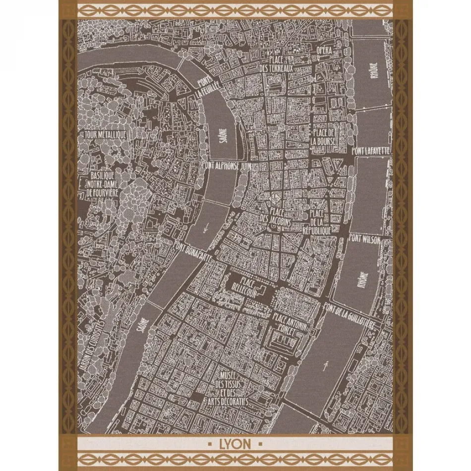 A Vol D'Oiseau Brown Tea Towel 24" x 31"