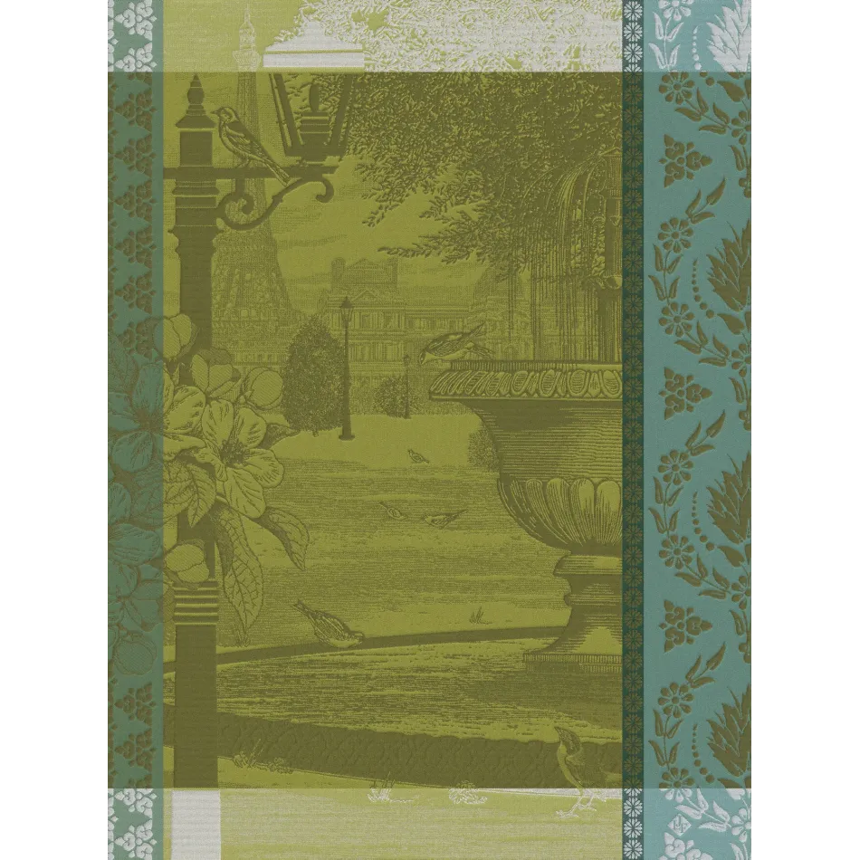 Jardin Parisien Green Tea Towel 24" x 31"