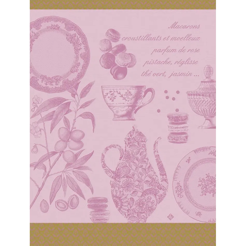 Macarons Rose Tea Towel 24" x 31"