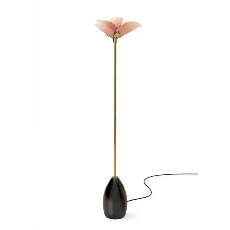 Blossom Floor Lamp - Wood Base Pink-Gold (Us)