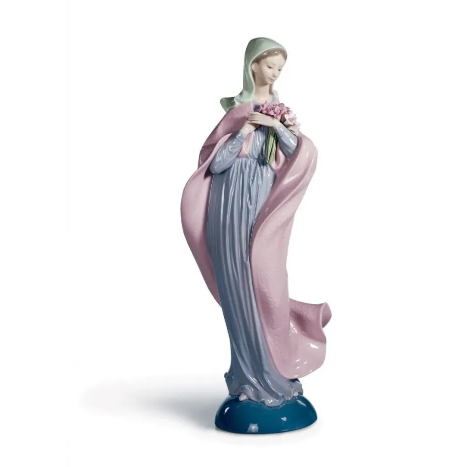 Our Lady With Flowers Figurine