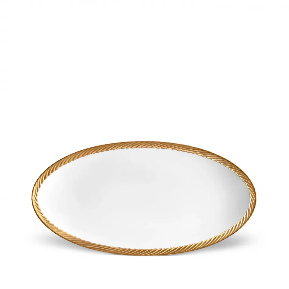 Corde Gold Oval Platter Small 14 x 7"