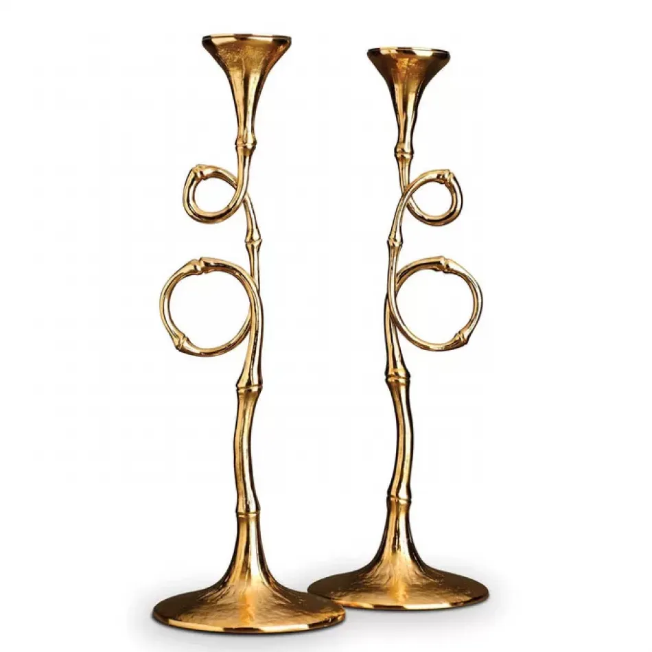 Evoca Candlesticks Gold (Set of 2) 16" - 41cm