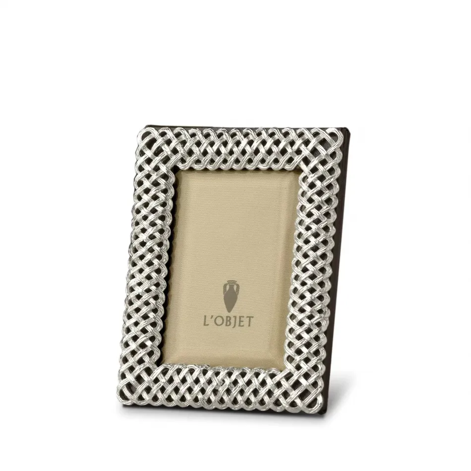 Braid Picture Frame Platinum 2 x 3" - 5 x 8cm