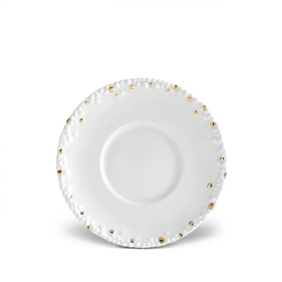 Hass Mojave White + Gold Saucer 6.5" - 17cm