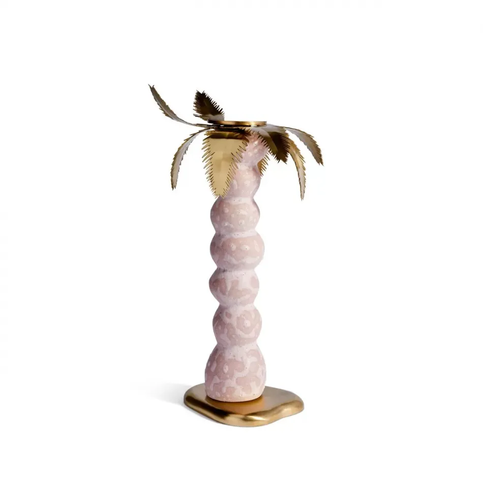 L'Objet + Haas Candlestick Mojave Palm Pink Small 7.5 x 10.25" - 19 x 26cm