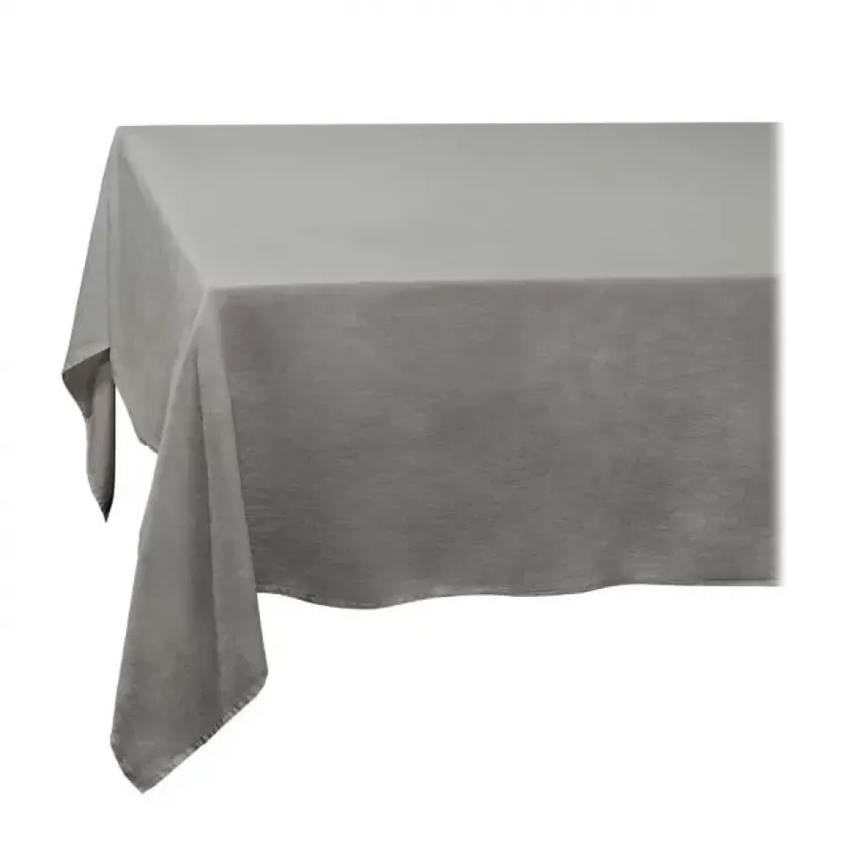 Linen Sateen Grey Tablecloth 70 x 126"