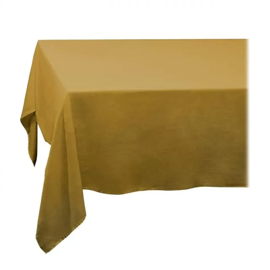 Linen Sateen Mustard Tablecloth 70 x 90"