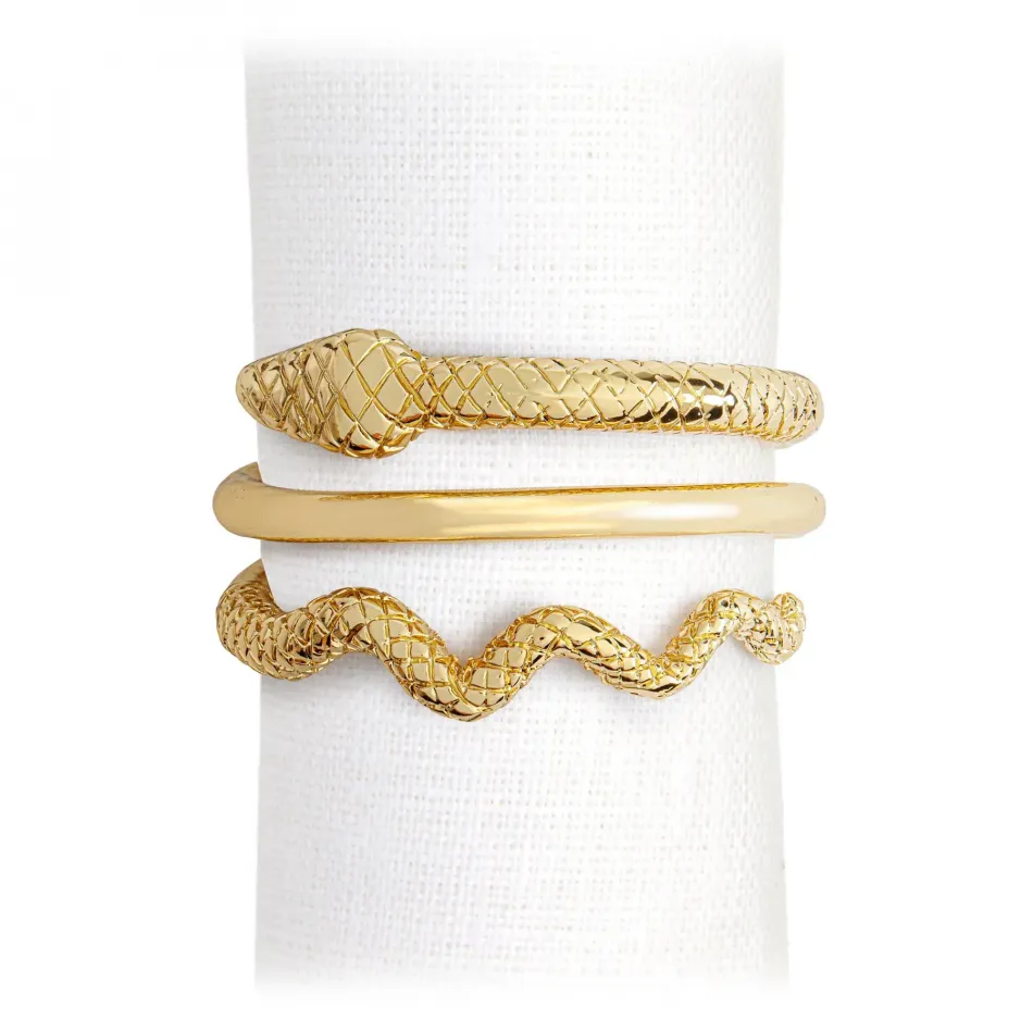 Snake Gold Napkin Rings (Set of 4)