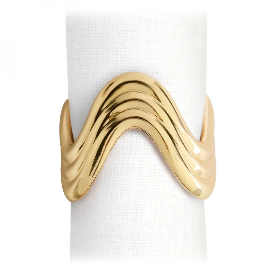 Ripple Gold Napkin Rings